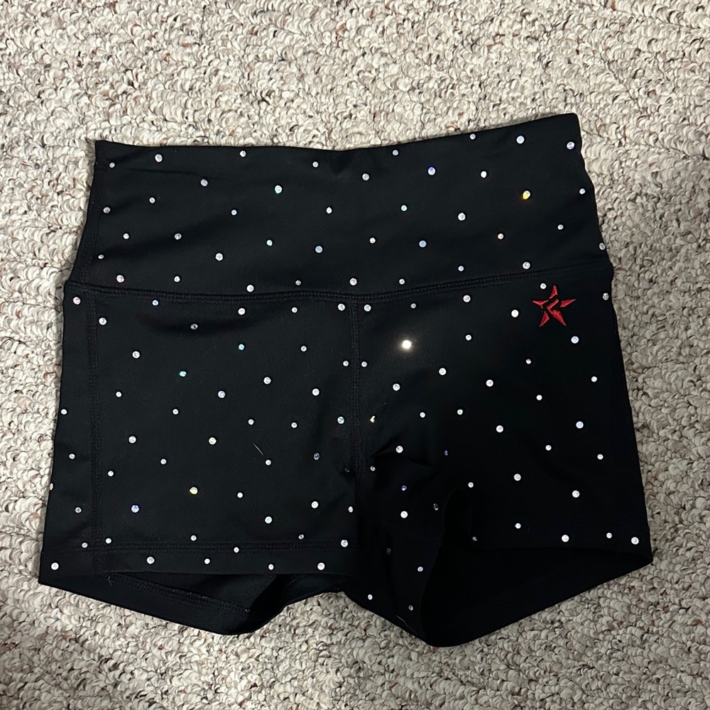 Black Star-Studded Women's Athletic Shorts